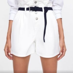 New Zara Paperbag short with belt nwot